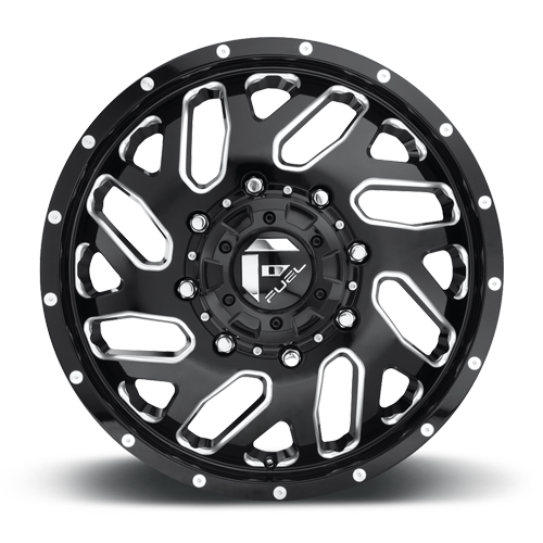 Dually Wheels 20X8.25 Triton Dually D581 8 On 210 Gloss Black Milled 154.3 Bore 105 Offset Mesh Spoke Front Dually Fuel Off Road Wheels