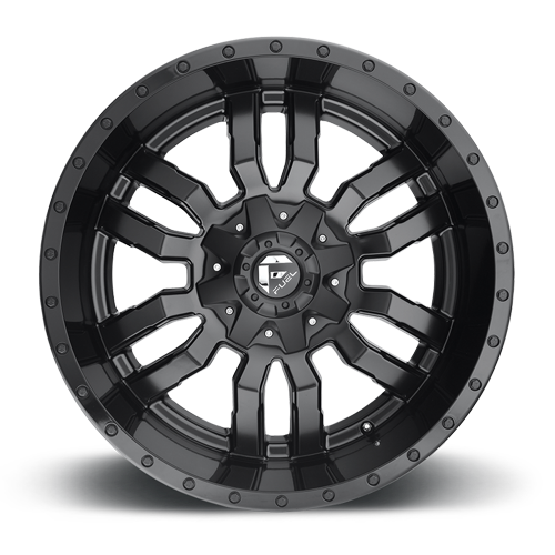 Aluminum Wheels 20X9 Sledge D596 8 On 170 Matte Black/Gloss Black Lip 125.1 Bore 1 Offset Fuel Off Road Wheels