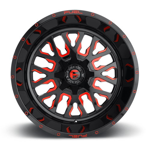 Aluminum Wheels 18X9 Stroke D612 8 On 180 Gloss Red Milled 124.3 Bore 20 Offset Fuel Off Road Wheels