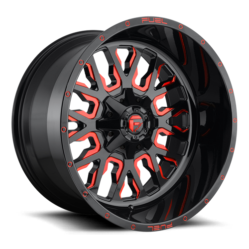 Aluminum Wheels 18X9 Stroke D612 5 On 114.3/5 On 127 Gloss Red/Milled 78.1 Bore 1 Offset Fuel Off Road Wheels