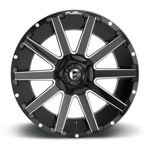 Aluminum Wheels 20X9 Contra D615 8 On 165.1 Gloss Black Milled 125.2 Bore 20 Offset Multi Spoke Fuel Off Road Wheels