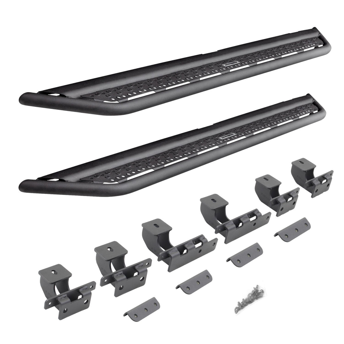 Dominator Xtreme D6 SideSteps With Mounting Bracket Kit Textured Black 2021-2025 Ford Bronco 4 Door Go Rhino