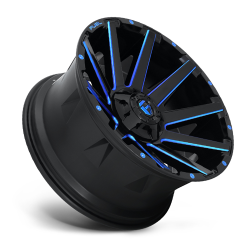 Aluminum Wheels 20X9 Contra D644 5 On 139.7/5 On 150 Gloss Blue Milled 110.3 Bore 1 Offset Multi Spoke Fuel Off Road Wheels