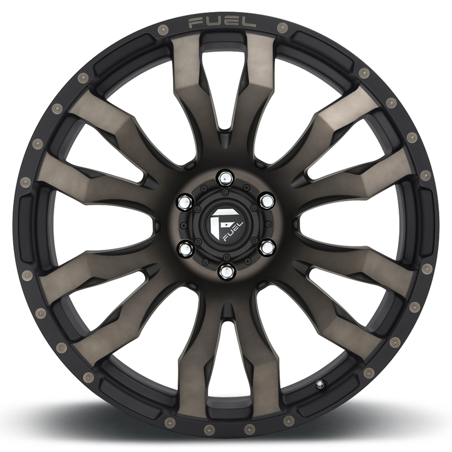 Aluminum Wheels 22X10 Blitz D674 6 On 139.7 Matte Black Double Dark Tint 106.1 Bore -18 Offset Multi Spoke Fuel Off Road Wheels