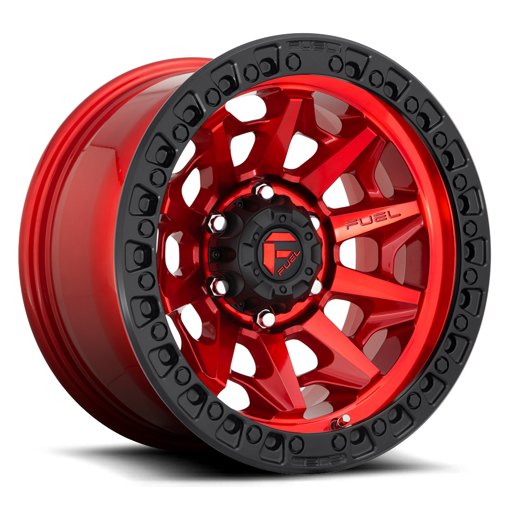 Aluminum Wheels 18X9 Covert D695 8 On 170 Candy Red Black Bead Ring 125.1 Bore -12 Offset Multi Spoke Fuel Off Road Wheels