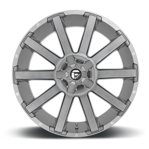 Aluminum Wheels 20X10 Contra Platinum D714 6 On 135/6 On 139.7 Brush Gunmetal Gray/Clear Tint 106.1 Bore -19 Offset Multi Spoke Fuel Off Road Wheels