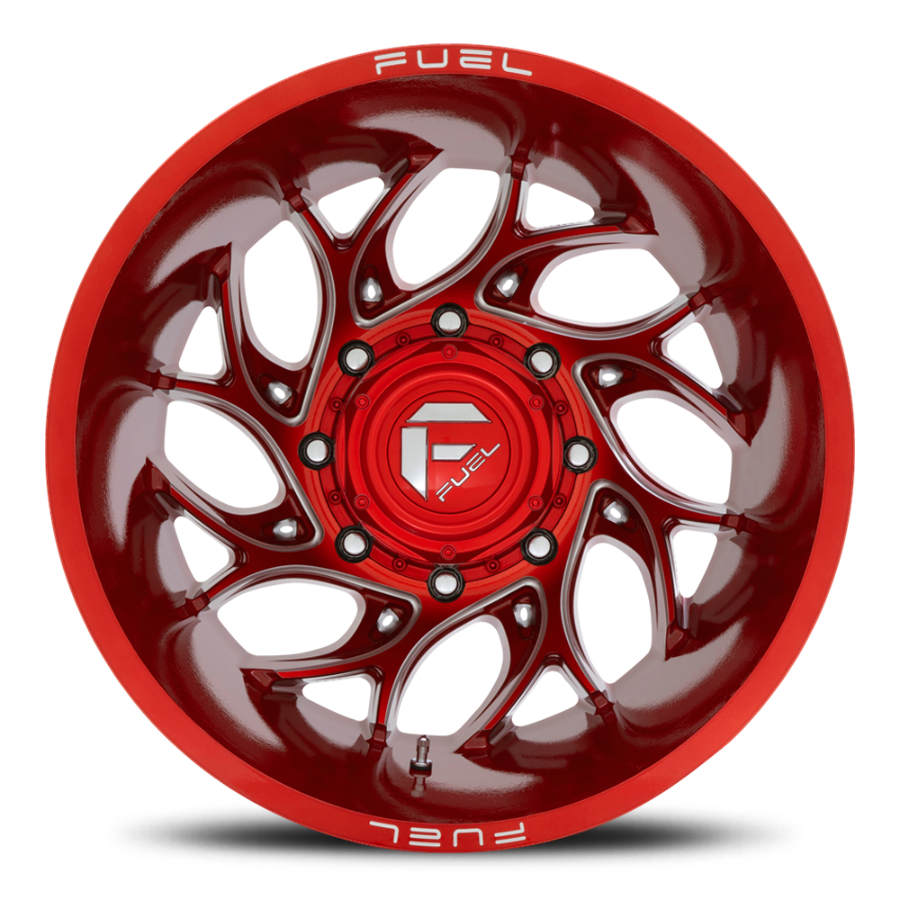 Dually Wheels 22X8.25 Runner Dually D742 8 On 200 Candy Red Milled 142.2 Bore -202 Offset 8 Spoke Outer Dually Fuel Off Road Wheels