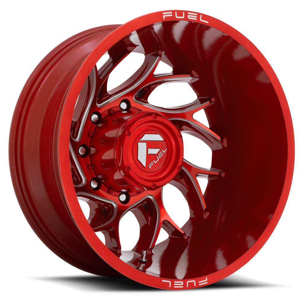 Dually Wheels 22X8.25 Runner Dually D742 8 On 210 Candy Red Milled 154.3 Bore -220 Offset 8 Spoke Outer Dually Fuel Off Road Wheels