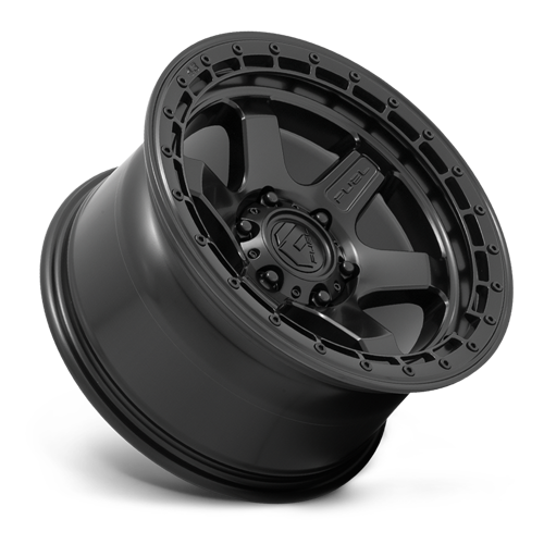 Aluminum Wheels 17X9 Block D750 6 On 139.7 Matte Black/Black Ring 106.1 Bore 1 Offset 6 Spoke Fuel Off Road Wheels