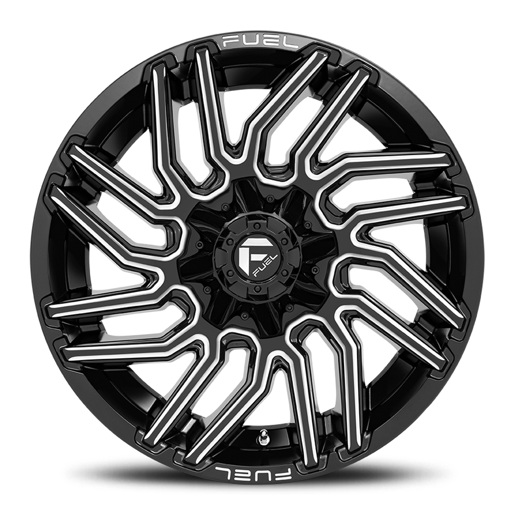 Aluminum Wheels 22X12 Typhoon D773 6 On 135/6 On 139.7 Gloss Black Milled 106.1 Bore -44 Offset Fuel Off Road Wheels