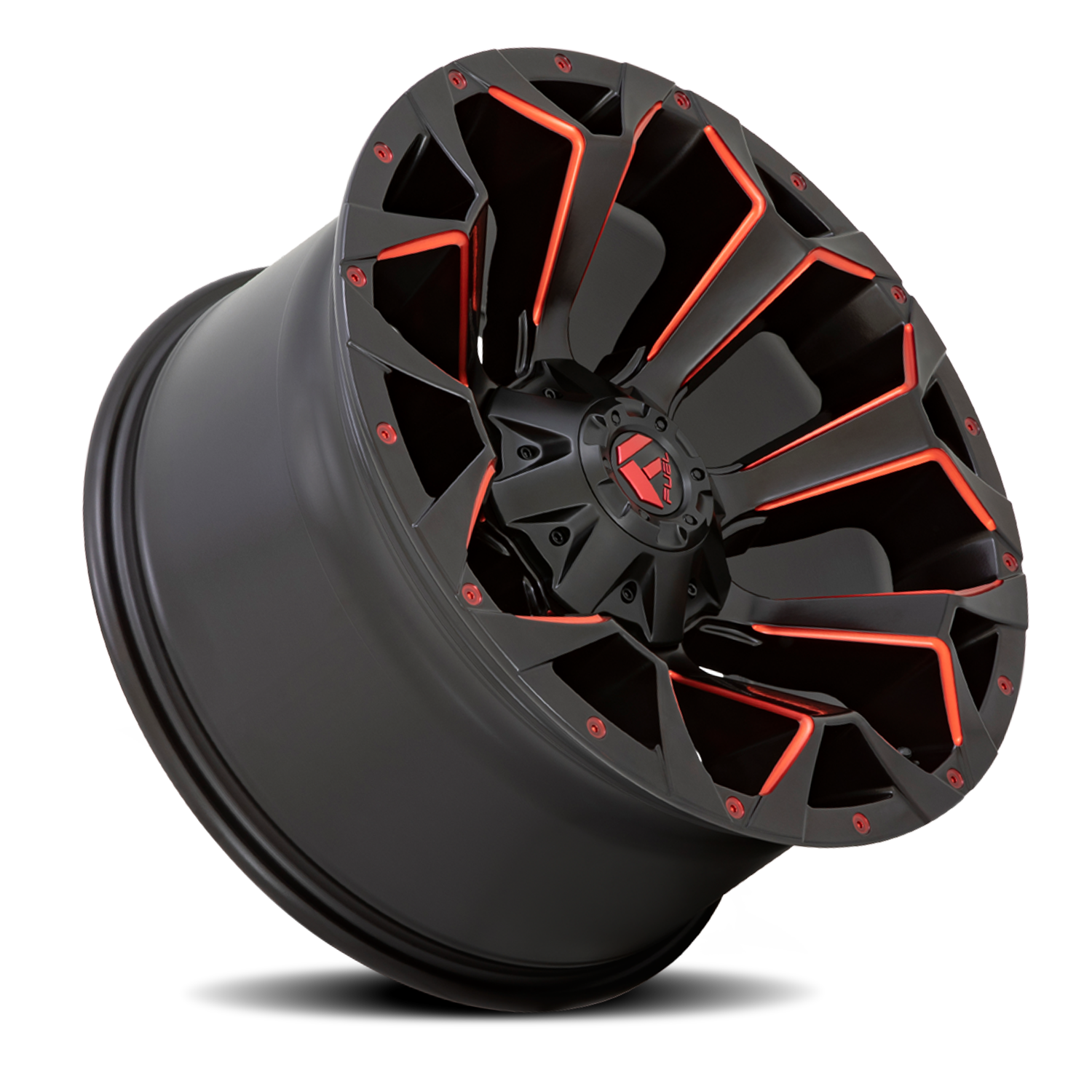Aluminum Wheels 18X9 Assault D787 5 On 114.3/5 On 127 Matte Black Milled Red Tint 78.1 Bore 1 Offset Fuel Off Road Wheels