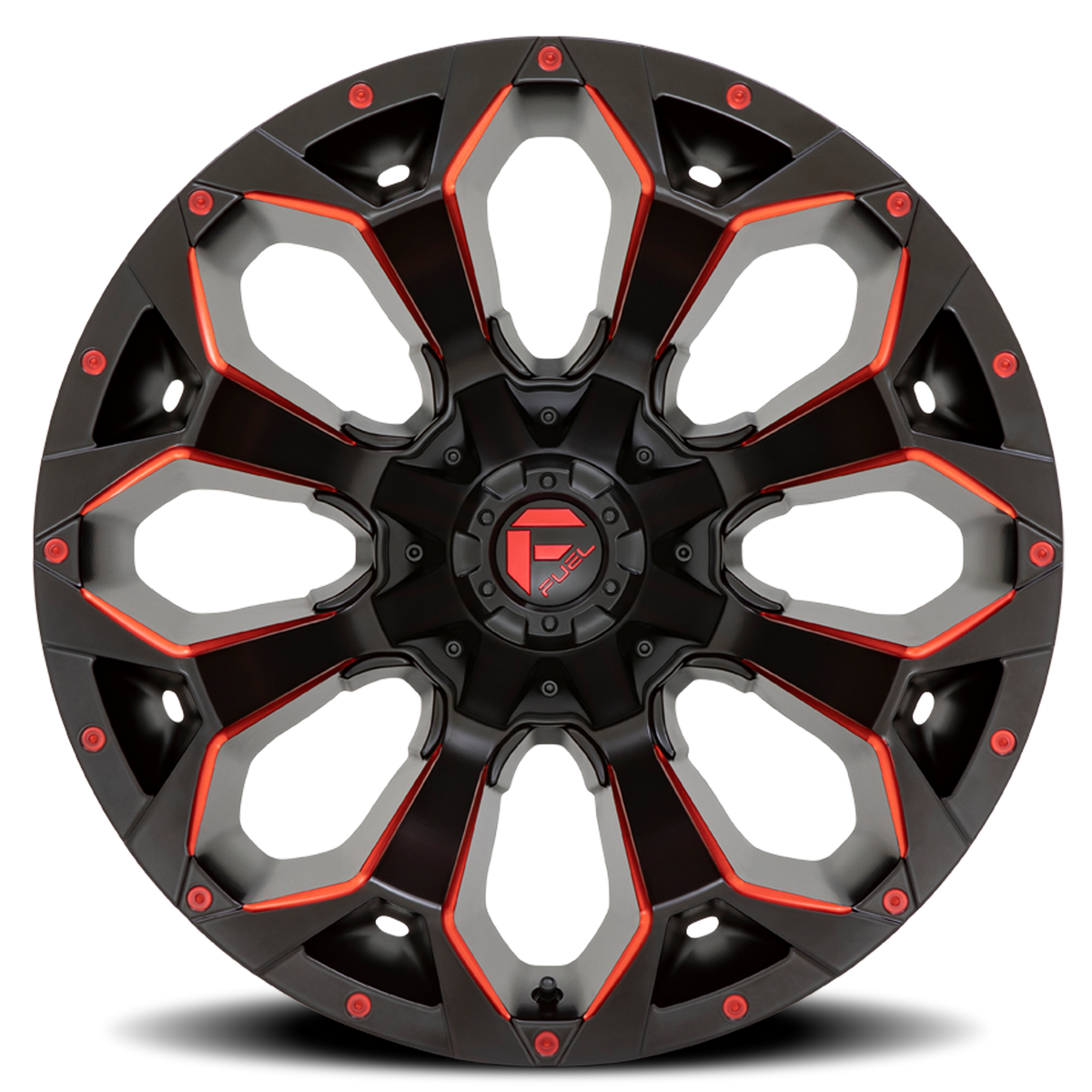 Aluminum Wheels 18X9 Assault D787 5 On 114.3/5 On 127 Matte Black Milled Red Tint 78.1 Bore 1 Offset Fuel Off Road Wheels