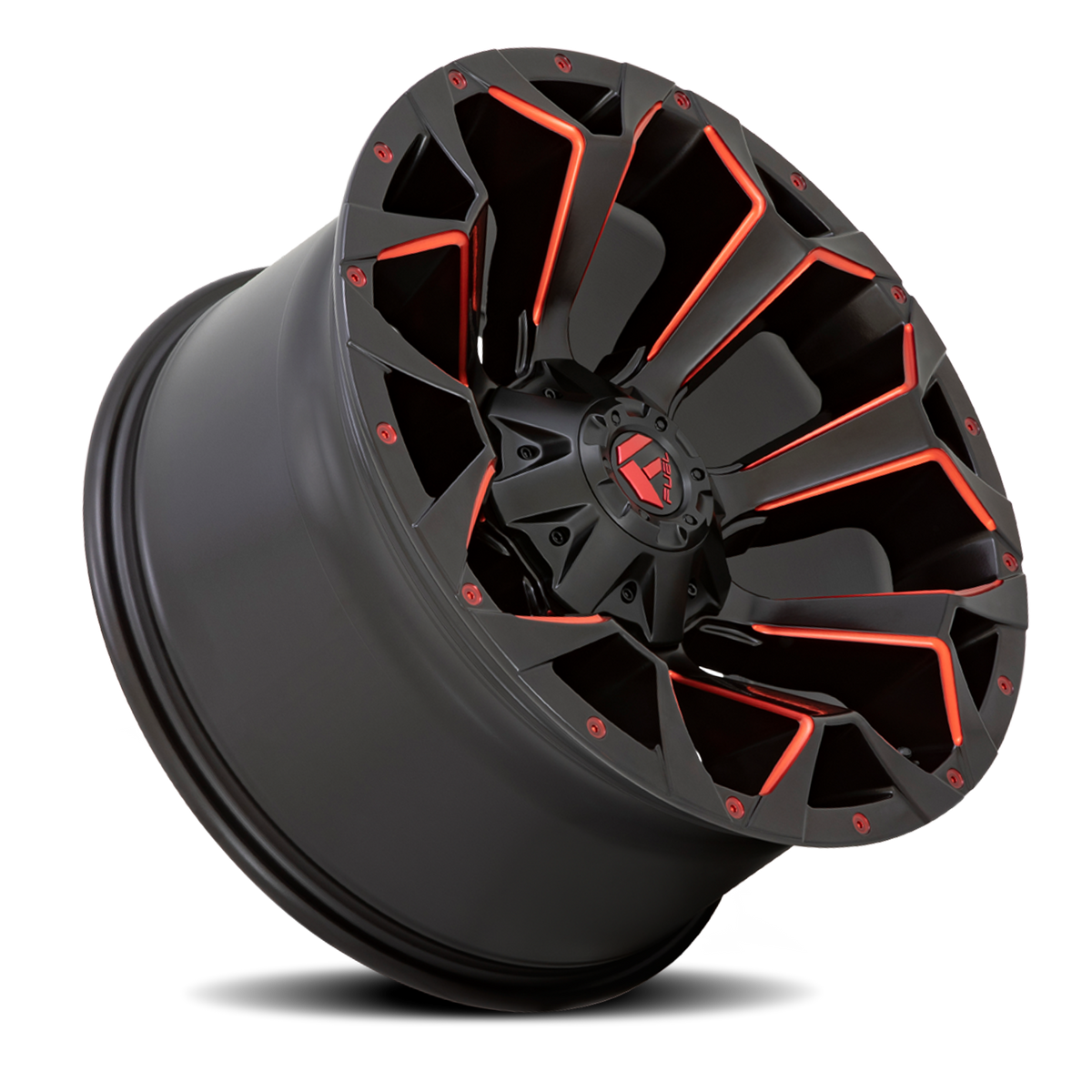 Aluminum Wheels 18X9 Assault D787 6 On 135/6 On 139.7 Matte Black Milled Red Tint 106.1 Bore 1 Offset Fuel Off Road Wheels