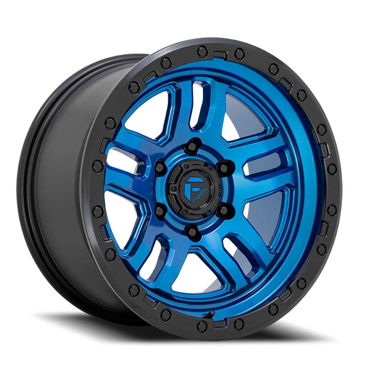 Aluminum Wheels 17X9 AMMO D790 6 On 139.7 Blue W/Black Lip 106.1 Bore -12 Offset Fuel Off Road Wheels