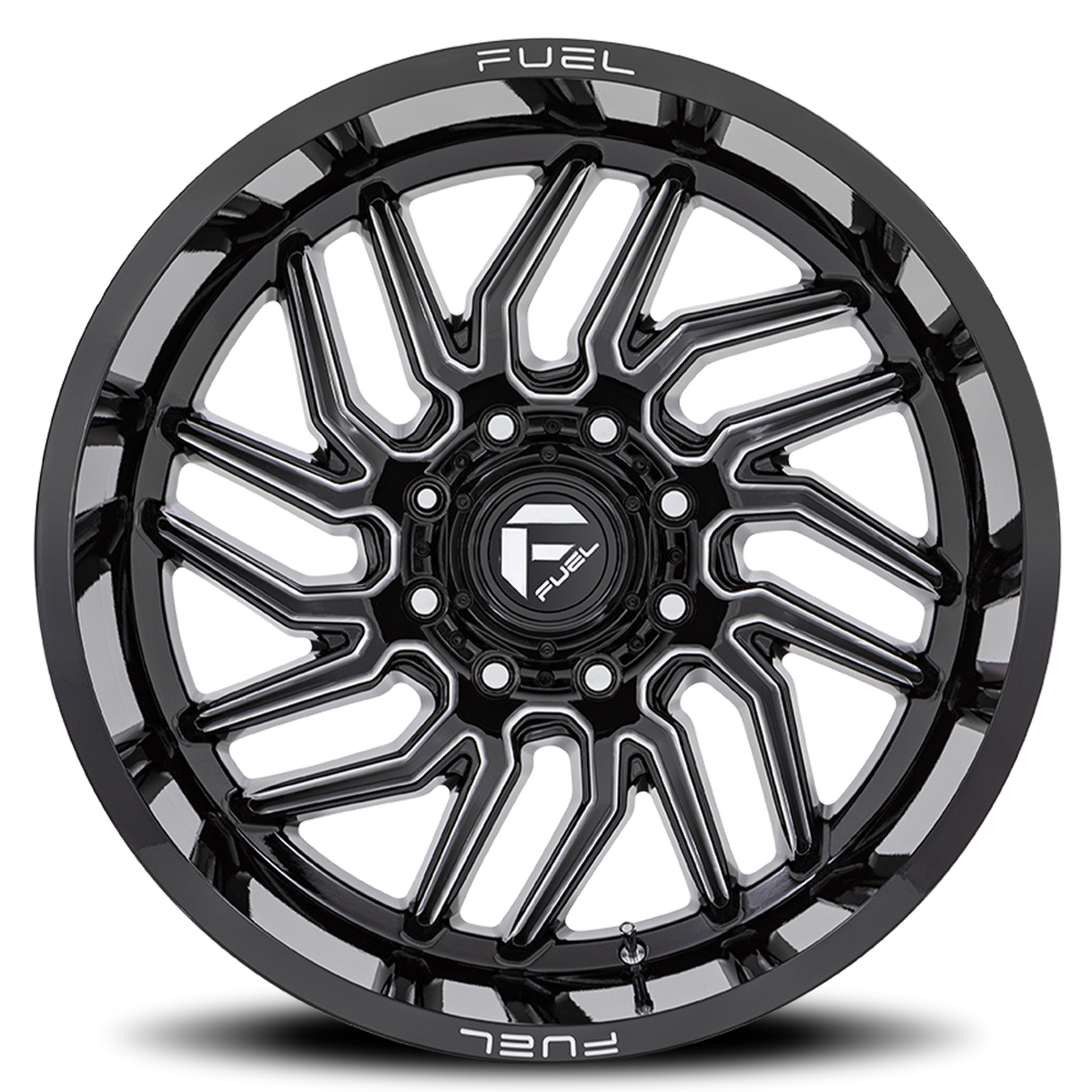 Aluminum Wheels 20X9 Hurricane D807 8 On 180 Gloss Black Milled 124.2 Bore 1 Offset Fuel Off Road Wheels