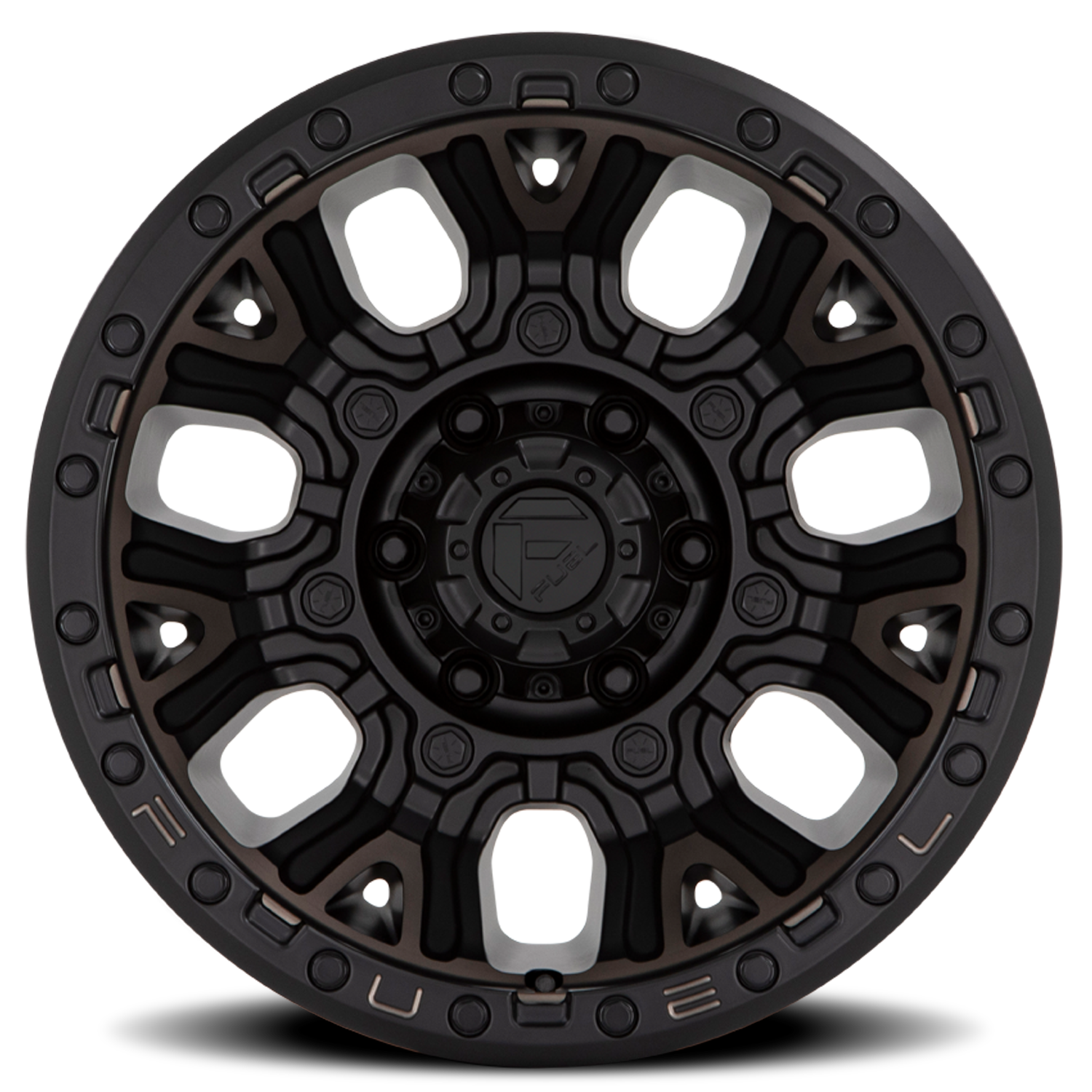 Aluminum Wheels 20X10 Traction D824 8 On 165.1 Matte Black Double Dark Tint 125.1 Bore -18 Offset Fuel Off Road Wheels