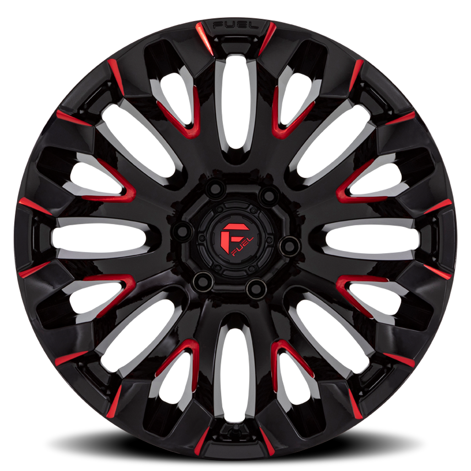 Aluminum Wheels 18X9 Quake D829 5 On 127 Gloss Black Milled Red 71.5 Bore 1 Offset Fuel Off Road Wheels