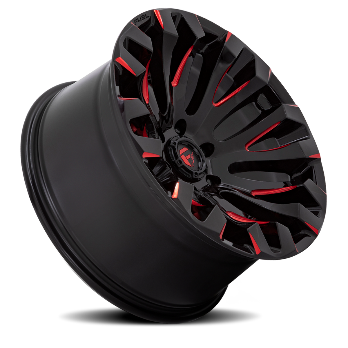 Aluminum Wheels 20X10 Quake D829 8 On 180 Gloss Black Milled Red 124.2 Bore -18 Offset Fuel Off Road Wheels