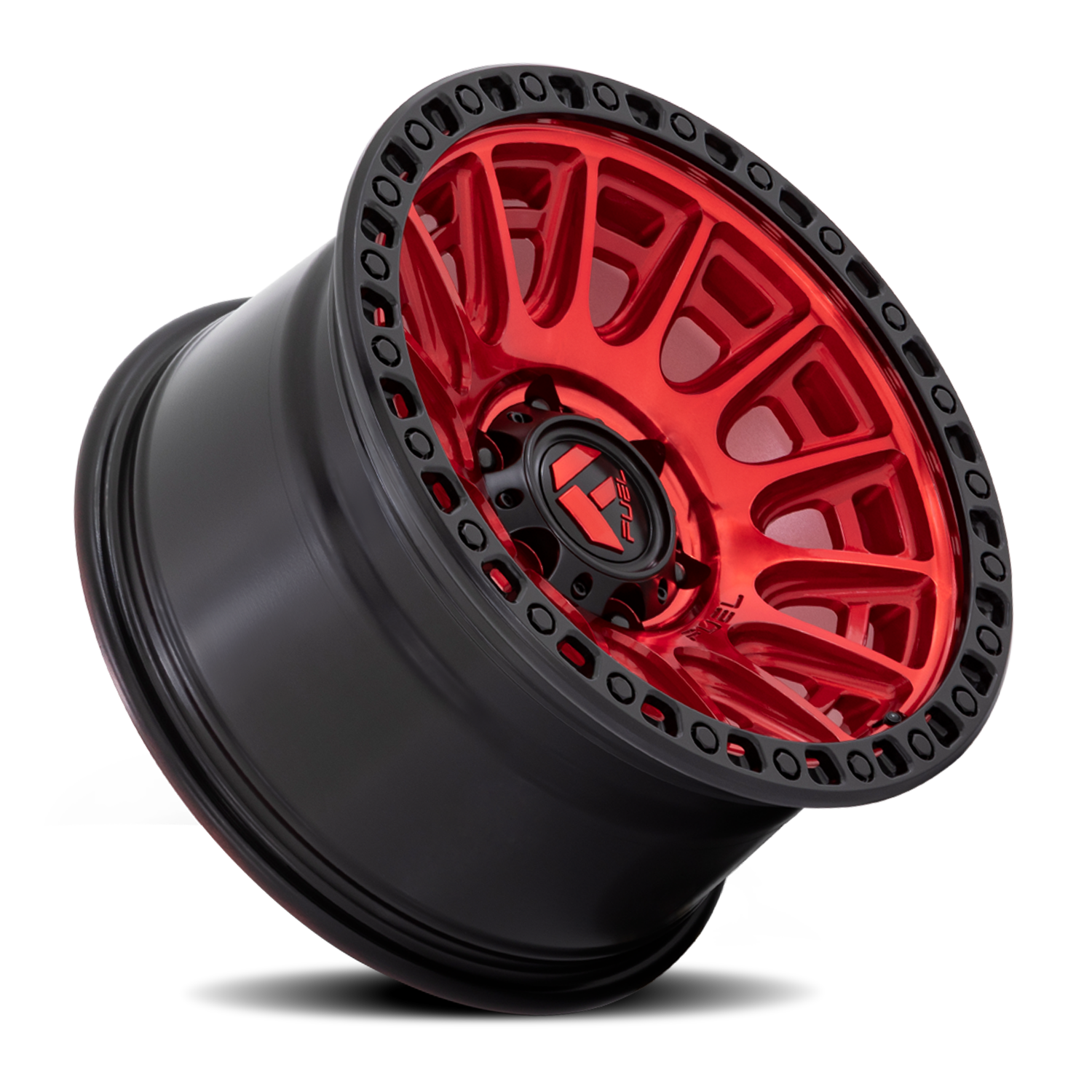 Aluminum Wheels 17X9 Cycle D834 6 On 139.7 Candy Red/Black Ring 106.1 Bore 1 Offset 36 Lbs Fuel Off Road Wheels