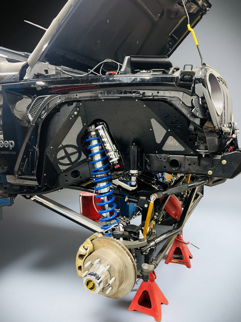 14" Inch Travel EVO SPEC KING FRONT FABRICATION Shock Tower 2.5" or 3.0" COILOVER BLACK FOR JL/JT WRANGLER & GLADIATOR