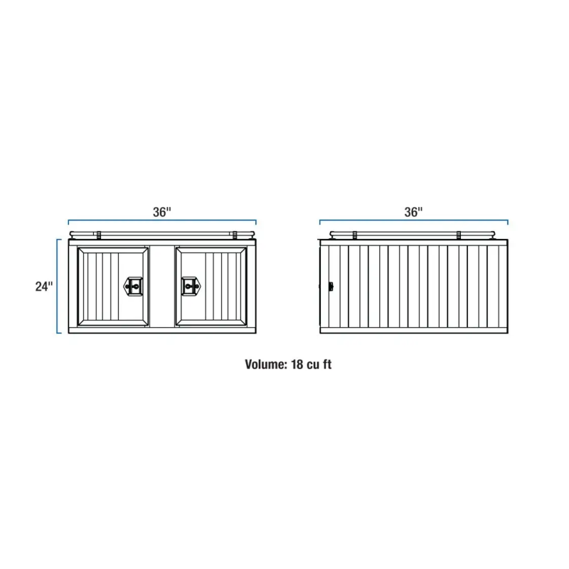 UWS Bright Aluminum 36" x 36" Single-Door Dog Box Model DB-3636