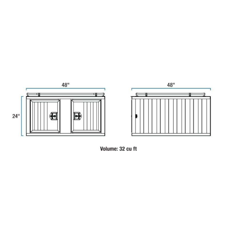 UWS Bright Aluminum 48" x 48" Double-Door Dog Box with Divider Model DB-4848