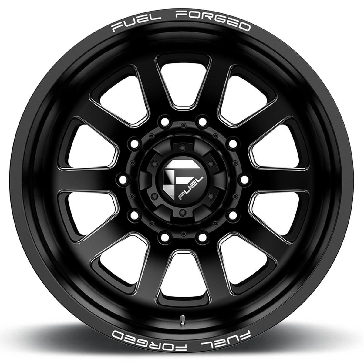Dually Wheels 22X8.5 FF09D Dually DE09 BK 10 On 225 Matte Black Milled 170.1 Bore -202 Offset Outer Dually Fuel Off Road Wheels