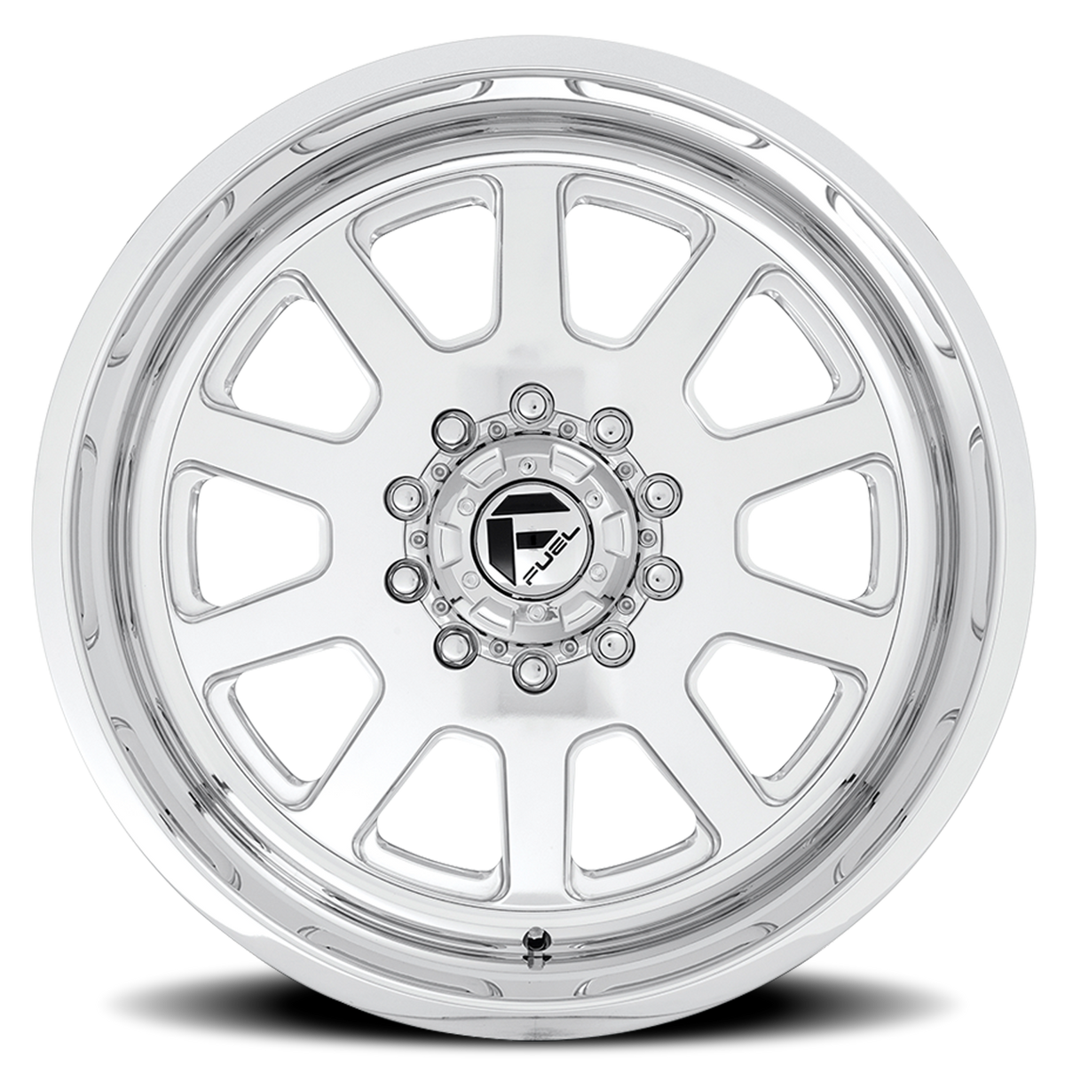 Dually Wheels 24X12 FF09D Dually DE09 Super Single PO 10 On 170 Polished 125.1 Bore -50 Offset Front Dually Fuel Off Road Wheels