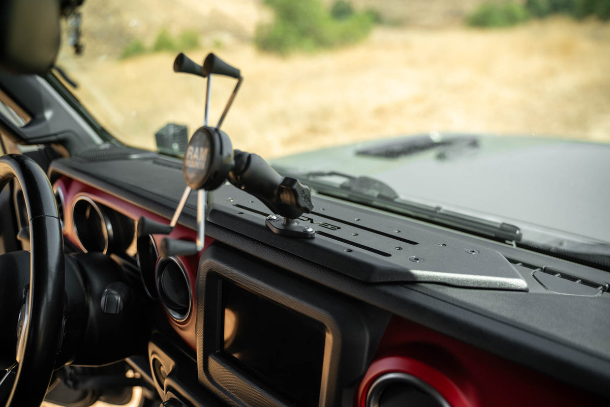 2018 2024 Jeep Wrangler JL, JLU Gladiator JT V8 Offroad Device Dash Mount V2 DV8 Offroad