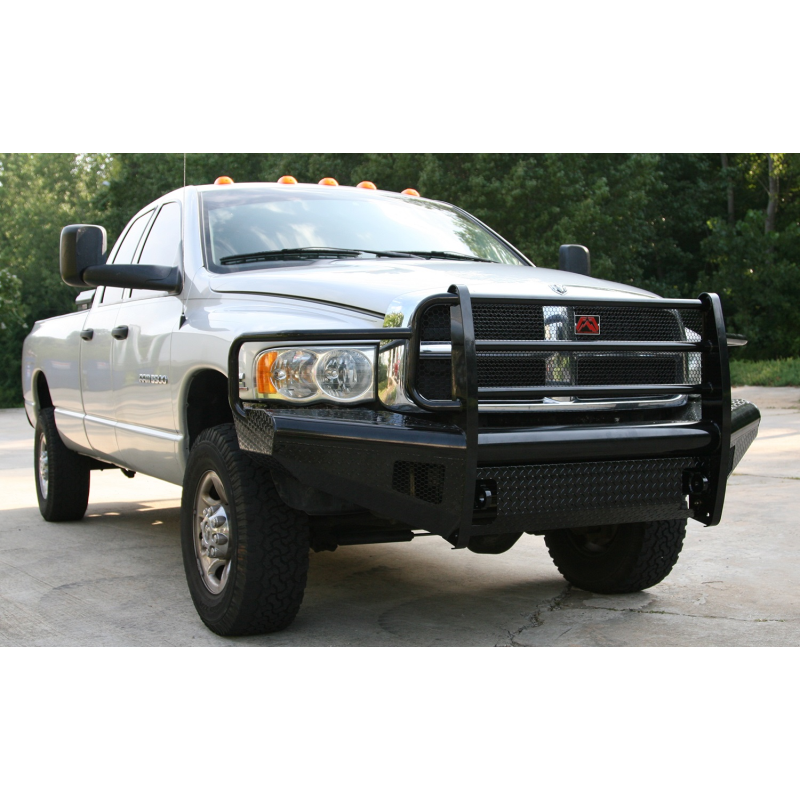 Fab Fours Black Steel Front Ranch Bumper w/ Grille Guard Model DR03-S1060-1