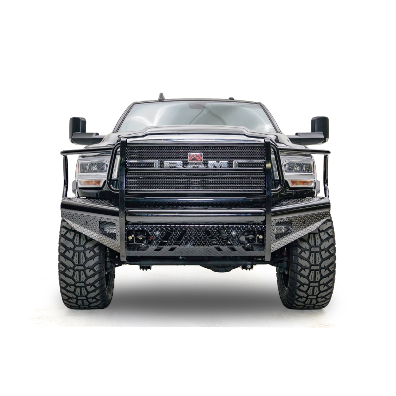 Fab Fours Black Steel Front Bumper w/ Grille Guard Model DR19-S4460-1