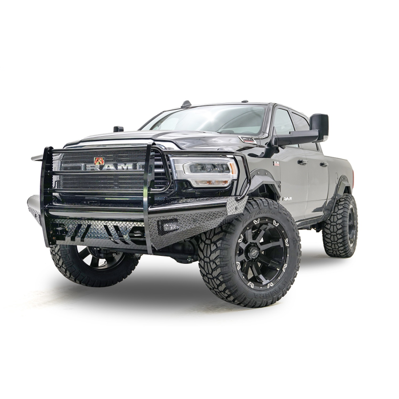 Fab Fours Black Steel Front Bumper w/ Grille Guard Model DR19-S4460-1