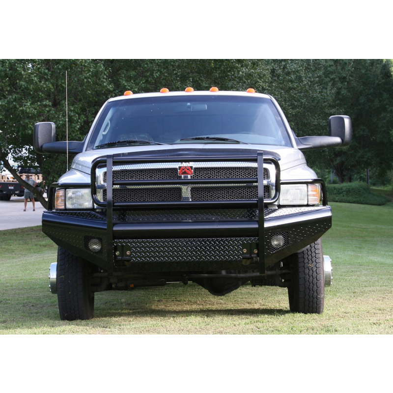Fab Fours Black Steel Front Ranch Bumper w/ Grille Guard Model DR94-S1560-1