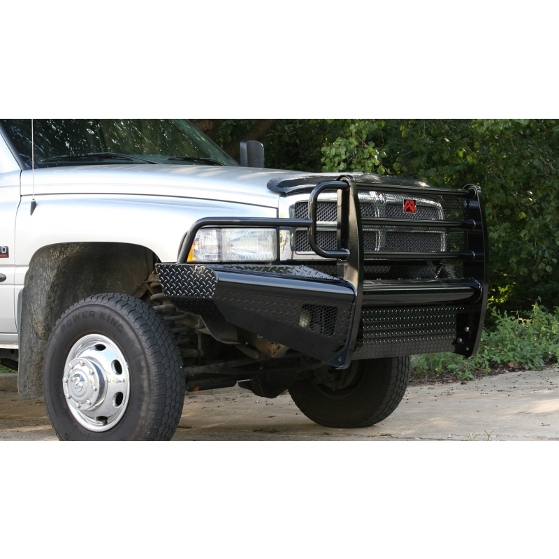 Fab Fours Black Steel Front Ranch Bumper w/ Grille Guard Model DR94-S1560-1
