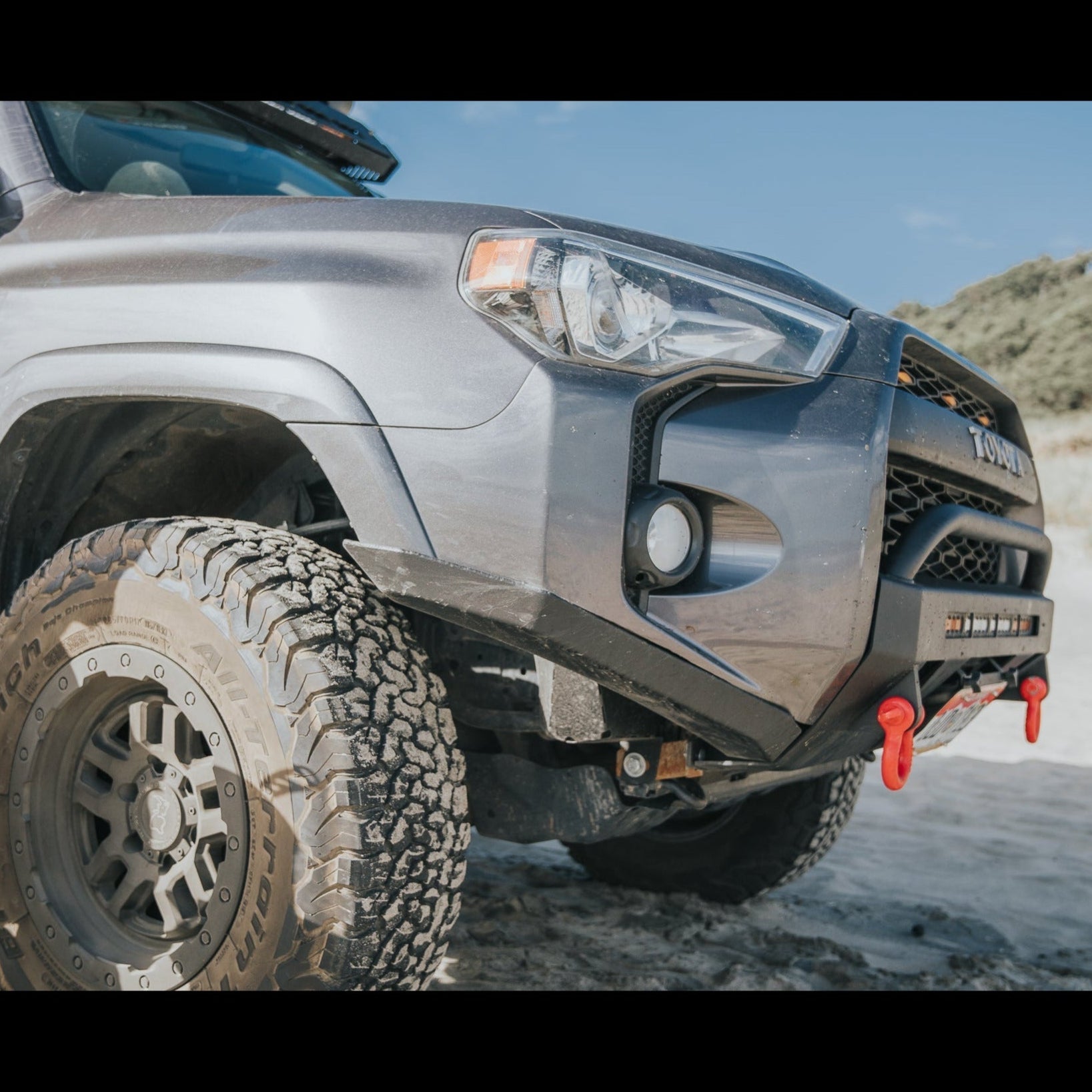High clearance Lo Pro bumper for 2014-2024 4Runner, showcasing rugged design and off-road capability.