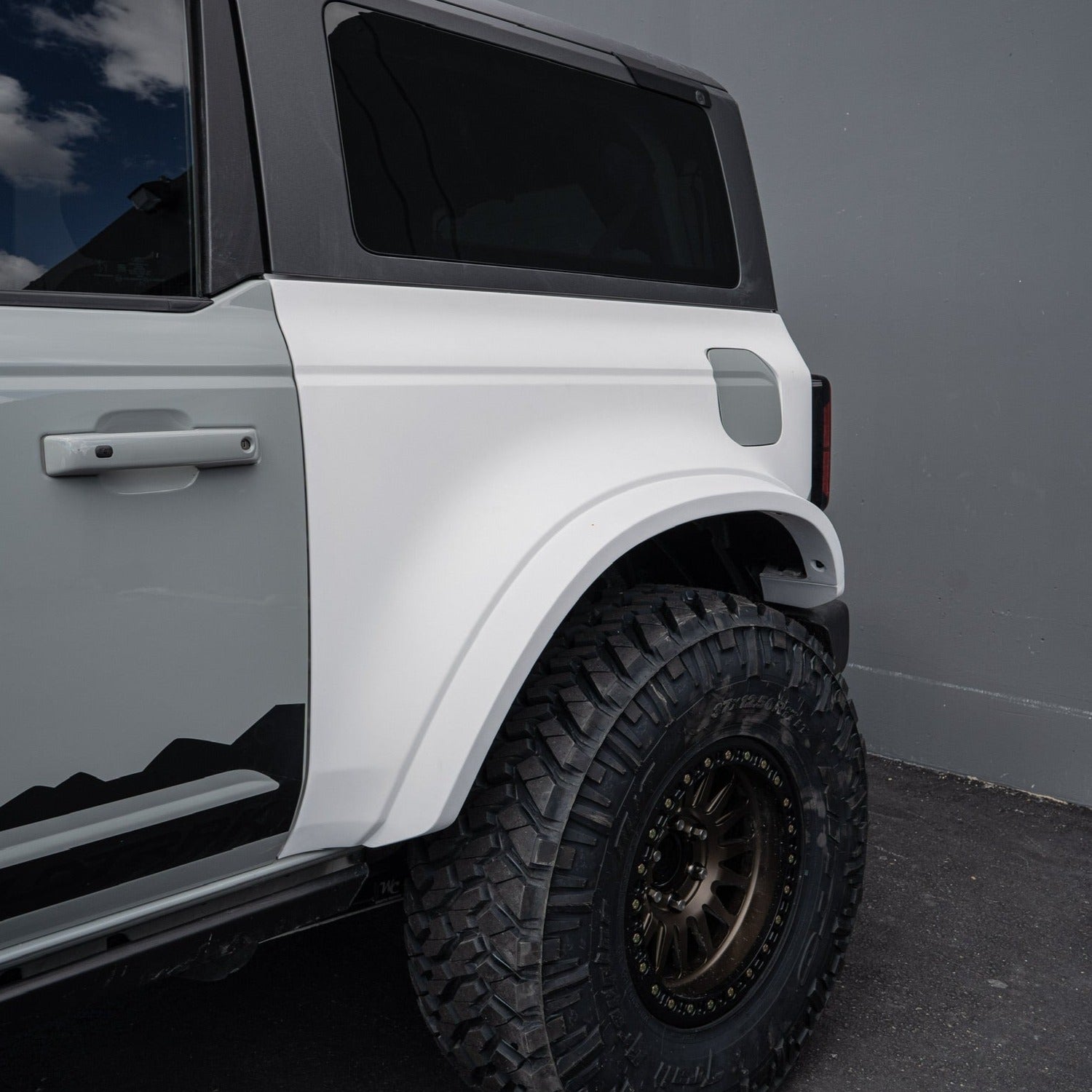 2021-2025 Ford Bronco 2-Door Rear Quarter Kit showcasing a rugged design and durable finish for offroad performance.