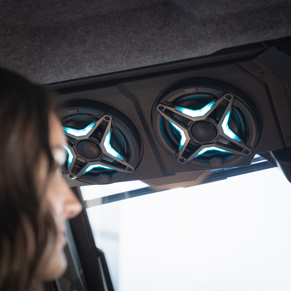 SSV Works V6 6.5in Weatherproof Powersports RGB Full-Range Speakers for UTV's, Boats, RV and more (pair)
