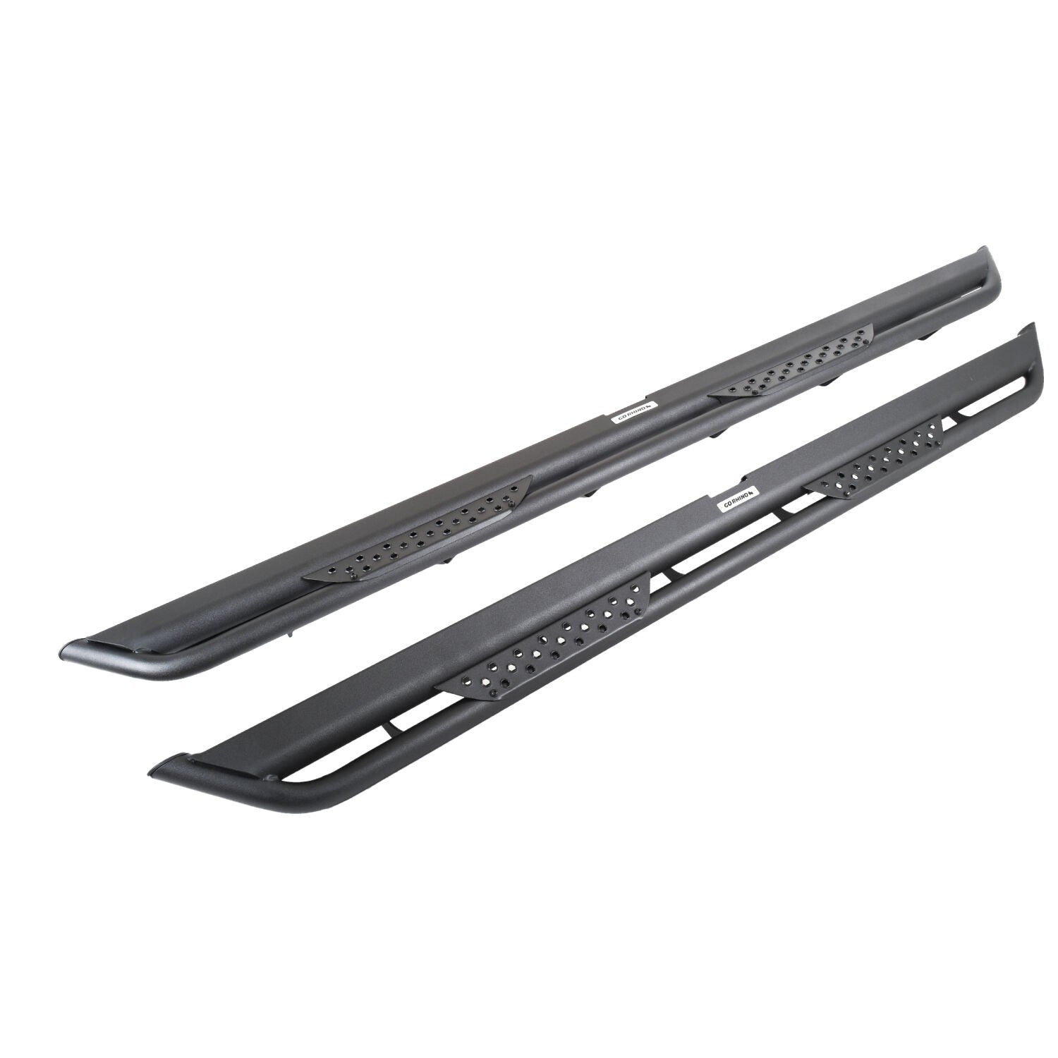 Dominator Xtreme DT Side Steps with Mounting Bracket Kit Textured Black 2016-2024 Nissan TITAN XD 2017-2024 Nissan TITAN Go Rhino
