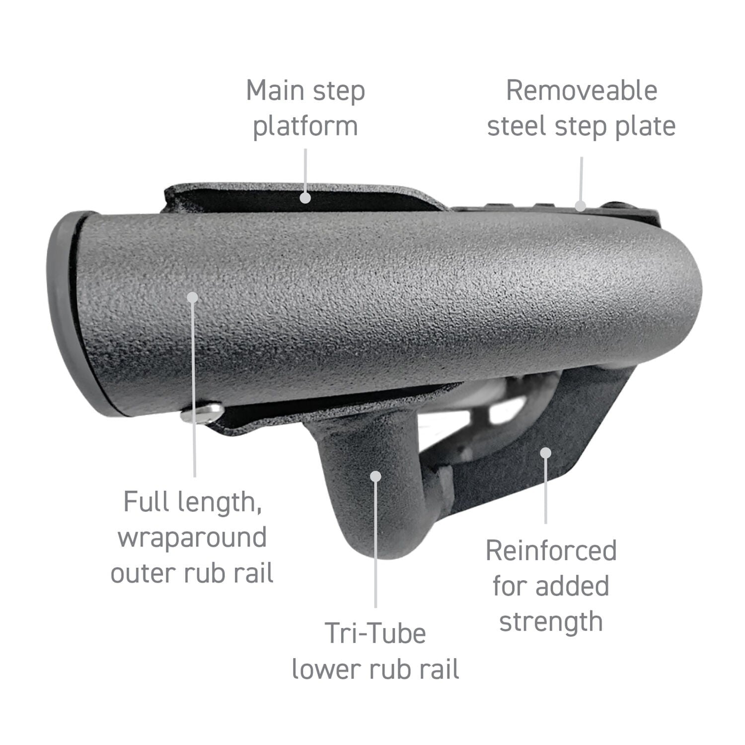 Dominator Xtreme DT Side Steps with Mounting Bracket Kit Textured Black 2007-2021 Toyota Tundra Go Rhino