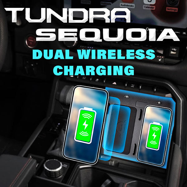 Dual Wireless Phone Charger for 2022+ Toyota Tundra & 2023+ Toyota Sequoia - NSV