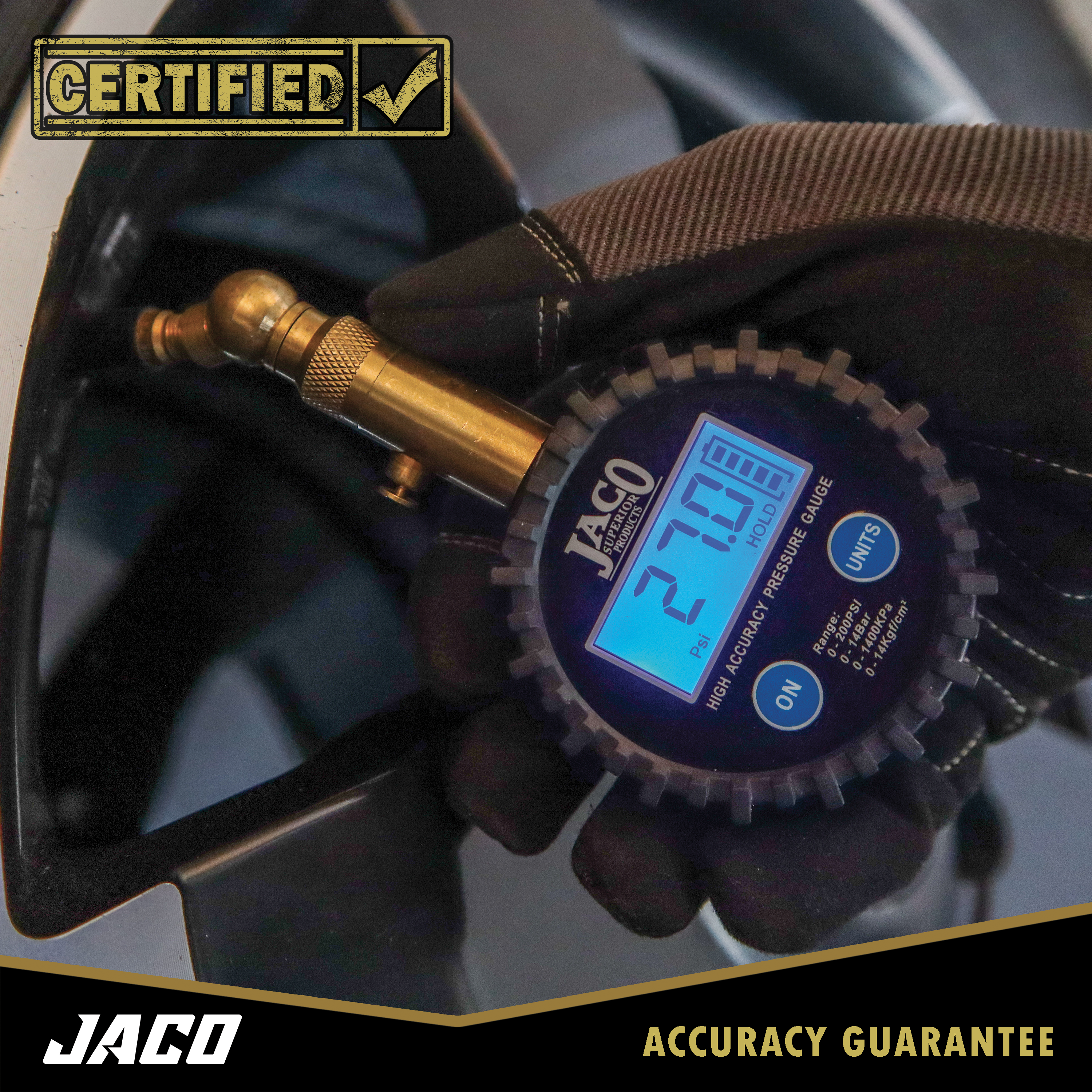 Elite® Digital Tire Pressure Gauge - Professional Accuracy - 100 PSI