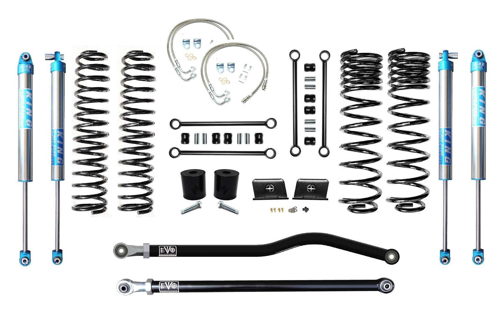 VARIANT  EVO-3060S1HDPK2  STAGE 1  King 2.0" Shocks Blue  Front / Rear Track Bars