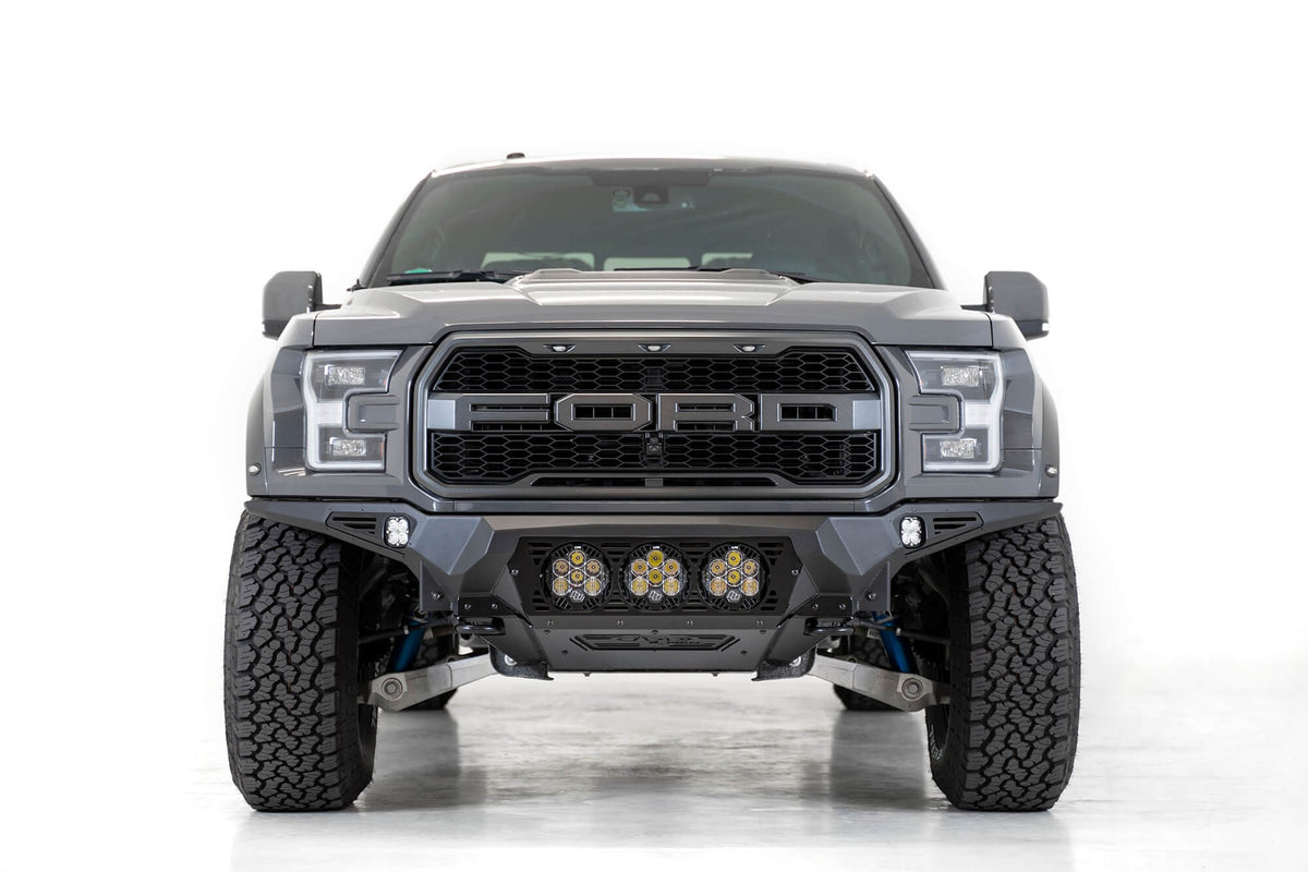 2017-2020 Ford Raptor Bomber Front Bumper Mounts for 3 Baja Designs LP6 Round Lights Addictive Desert Designs