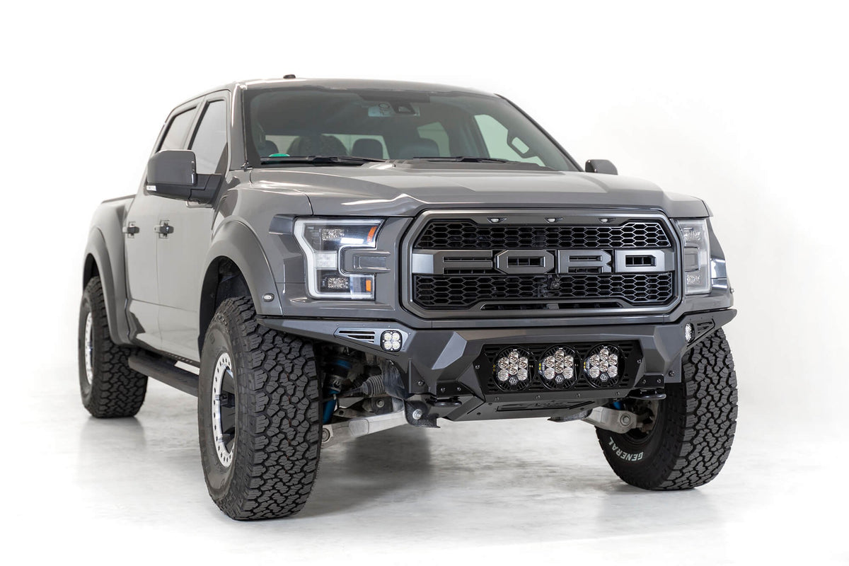 2017-2020 Ford Raptor Bomber Front Bumper Mounts for 3 Baja Designs LP6 Round Lights Addictive Desert Designs