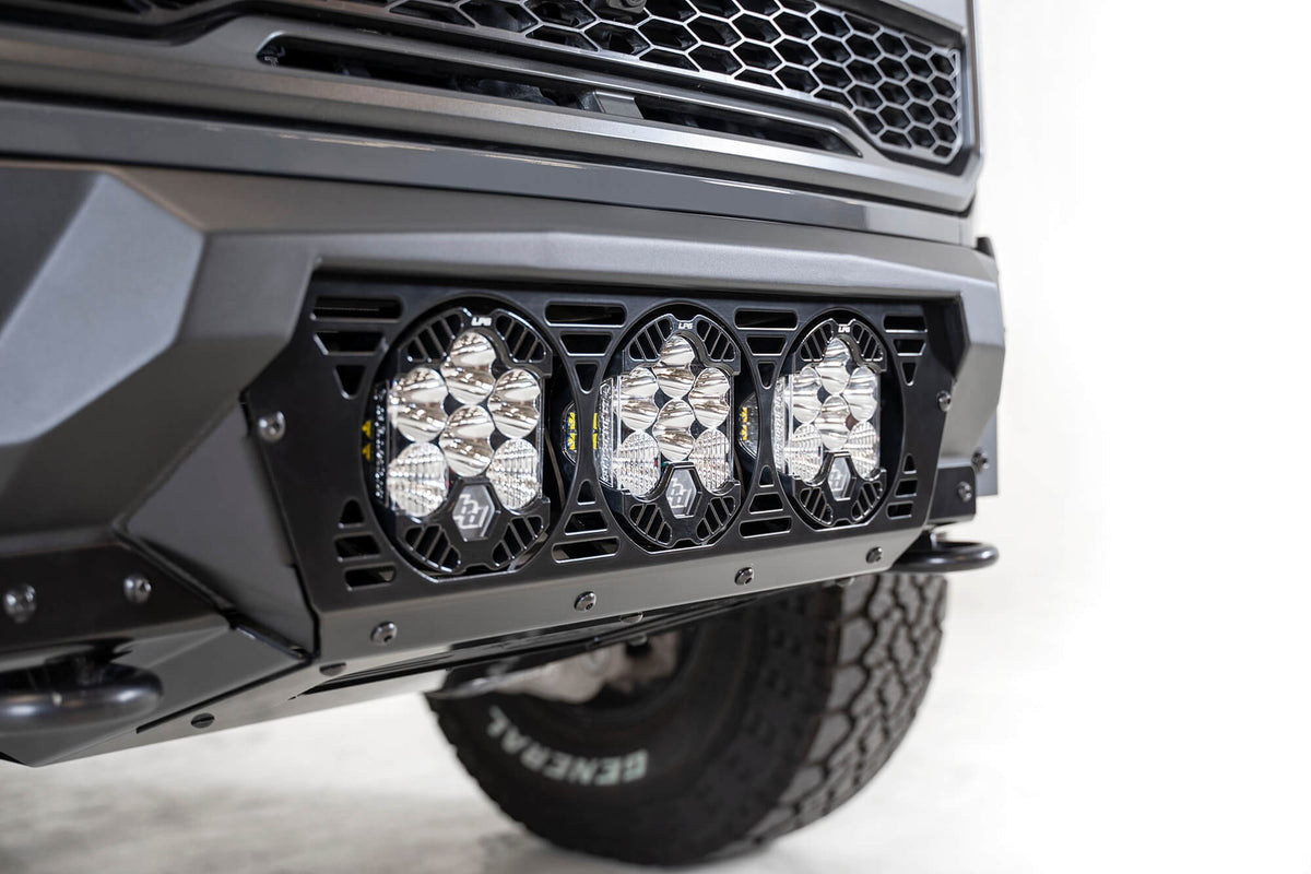 2017-2020 Ford Raptor Bomber Front Bumper Mounts for 3 Baja Designs LP6 Round Lights Addictive Desert Designs
