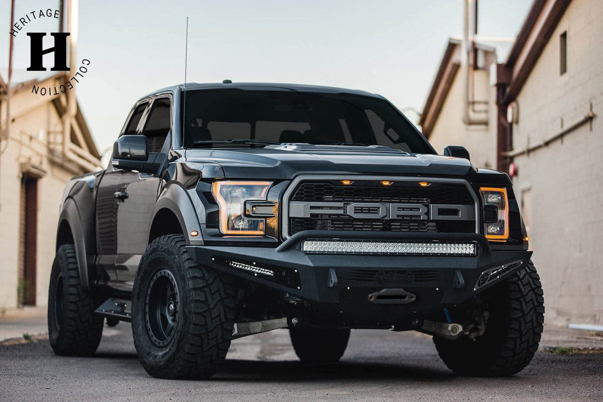 2017-2020 Ford F-150 Raptor HoneyBadger Front Bumper With Winch Mount Addictive Desert Designs