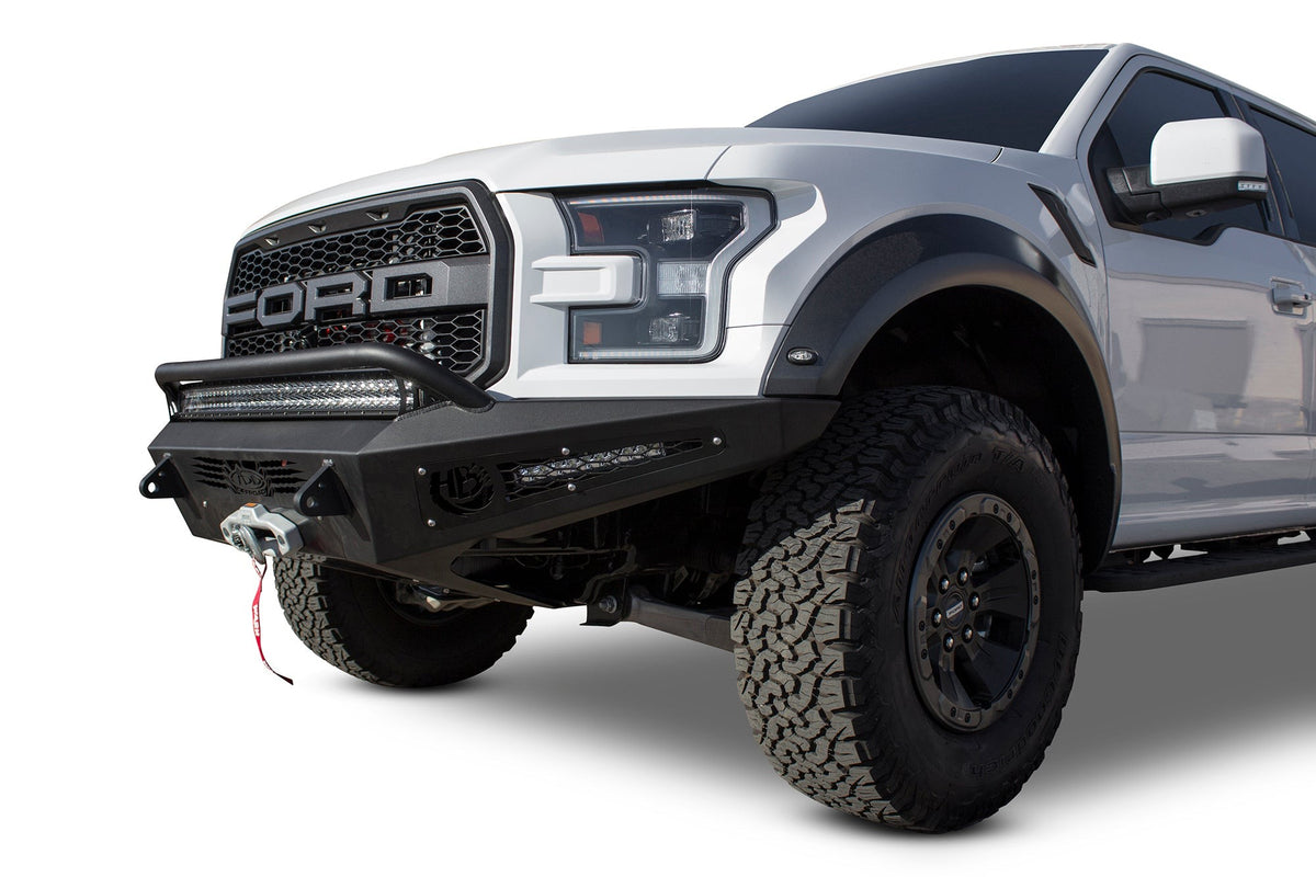 2017-2020 Ford F-150 Raptor HoneyBadger Front Bumper With Winch Mount Addictive Desert Designs