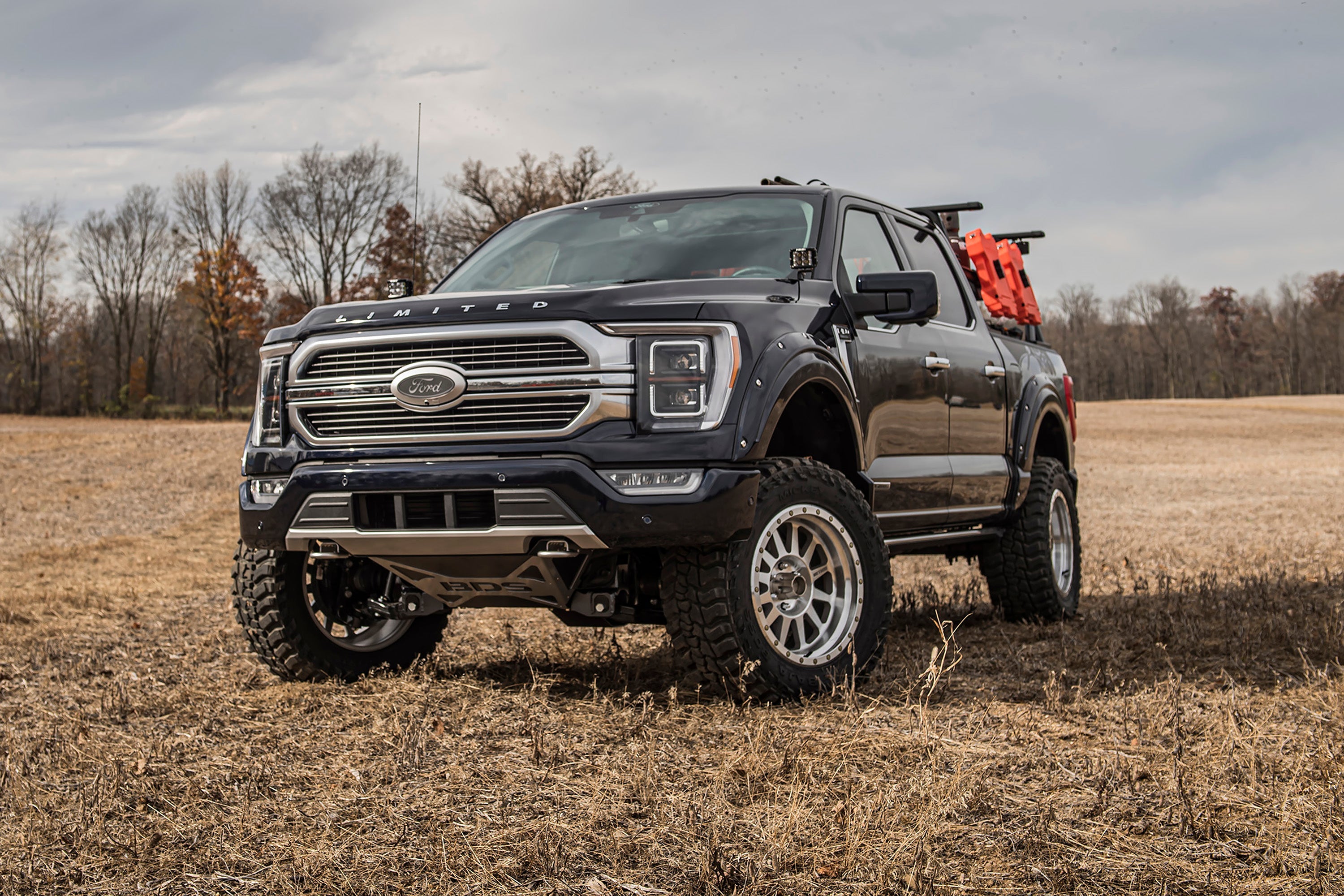6-inch lift kit with FOX 2.0 strut installed on a Ford F150 4WD, showcasing enhanced off-road capabilities and rugged design.