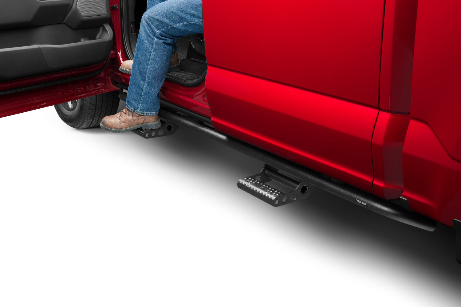 RKR Step System Cab Length (2 Step Mounts/2 Steps per Side) 1.75 Inch Rails 2015-2025 Ford F-150 SuperCrew Textured Black NFab