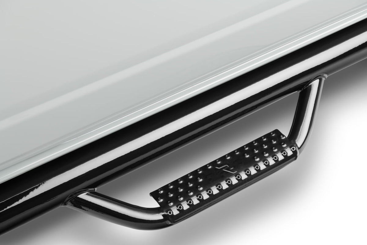 Nerf Step Bar Cab Length (2 Steps per Side) 2015-2025 Ford F-150/ 2017-2025 Raptor SuperCrew Gloss Black NFab